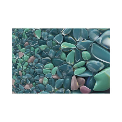 Colourful Sea Pebble Background by Mike Kiev - Wrapped Canvas Print