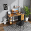 Metal Base Computer Desk,Gaming Desk with 3 Fabric Drawers & Storage Shelves, Writing Work Study Desk for Home Office Bedroom, Modern Simple Student PC Desks Table-257566249-257566290