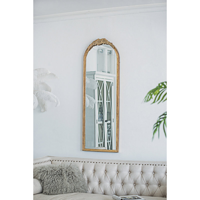 Wood Floor Mirror Full Body Mirror, 55.51" x 18.91"