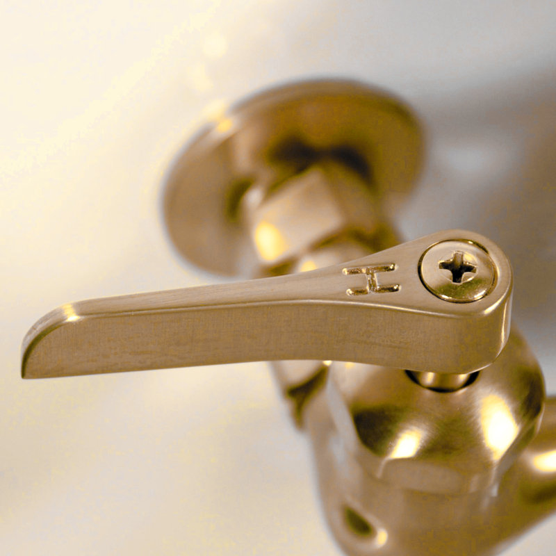 8 Inch Spread Wall Mount Faucet with Soap Dish, Satin Brass