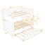 Lit superposé double au-dessus de double avec lit gigogne simple, lit superposé en bois de pin avec garde-corps, brossé