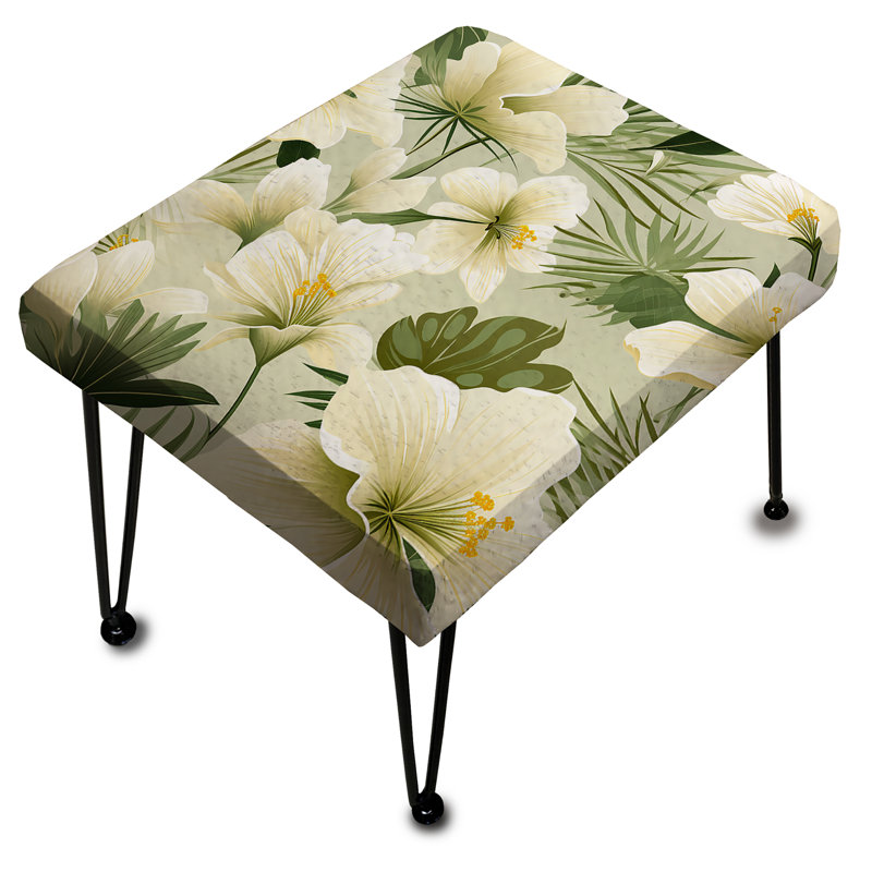 Tranquil Oasis Tropical Motif I - Repose-pieds rectangulaire tropical