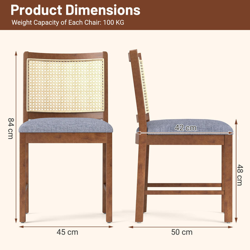 48cm H Linen Upholstered Side Chair