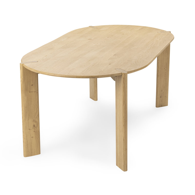 Kering 75" Oak Wood Oval Dining Table