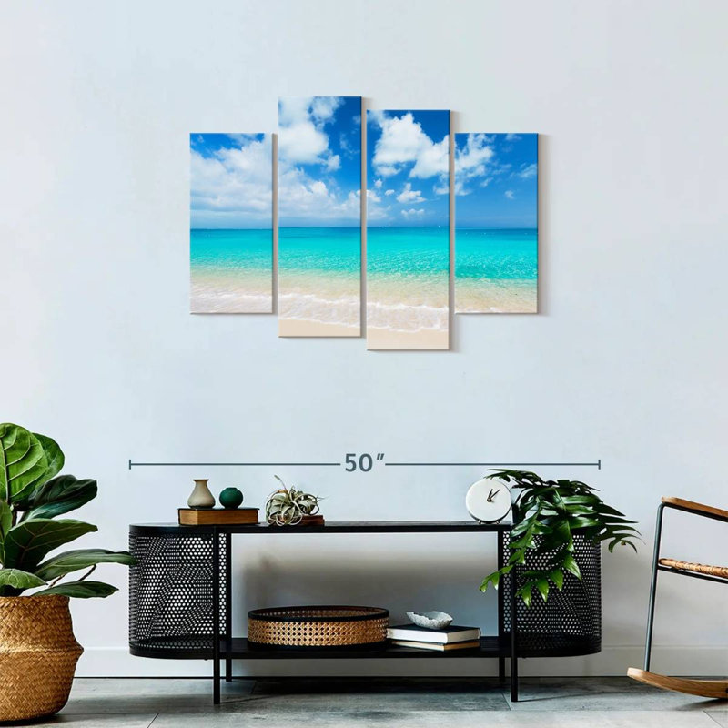 A Beach Wall Art Multi Piece Canvas Print, H 27 po x l 43 po x P 1,25 po