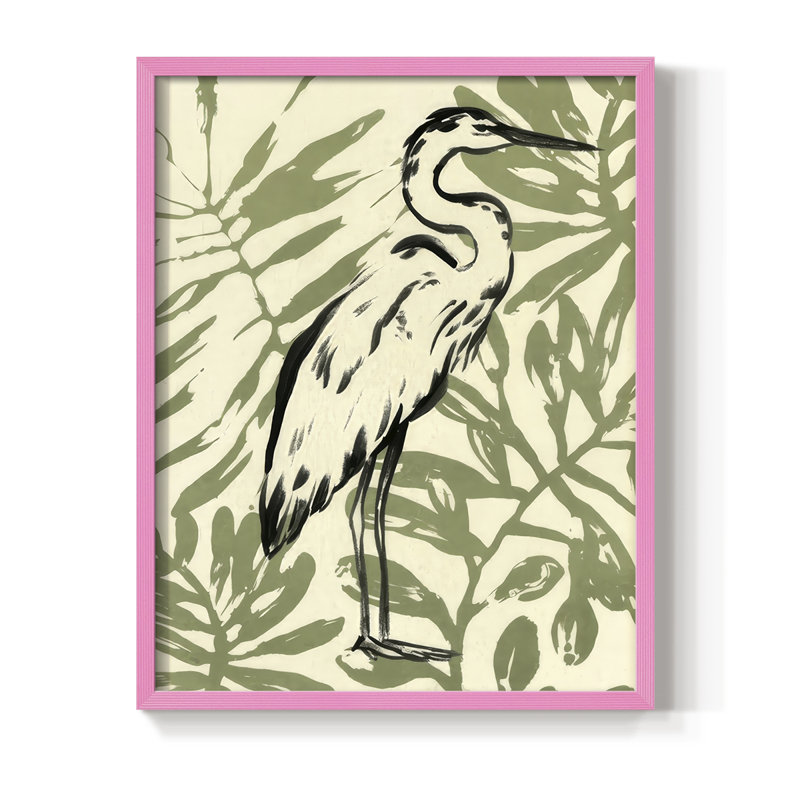 «Retro Parlor Heron I», Rose, H 11 po x l 9 po