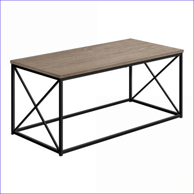 Table basse compacte en stratifié blanc de 40 po avec pieds en métal gris, style rétro contemporain pour le salon