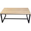 Table basse moderne Bali Coastal avec plateau en bois naturel et pieds en métal noir