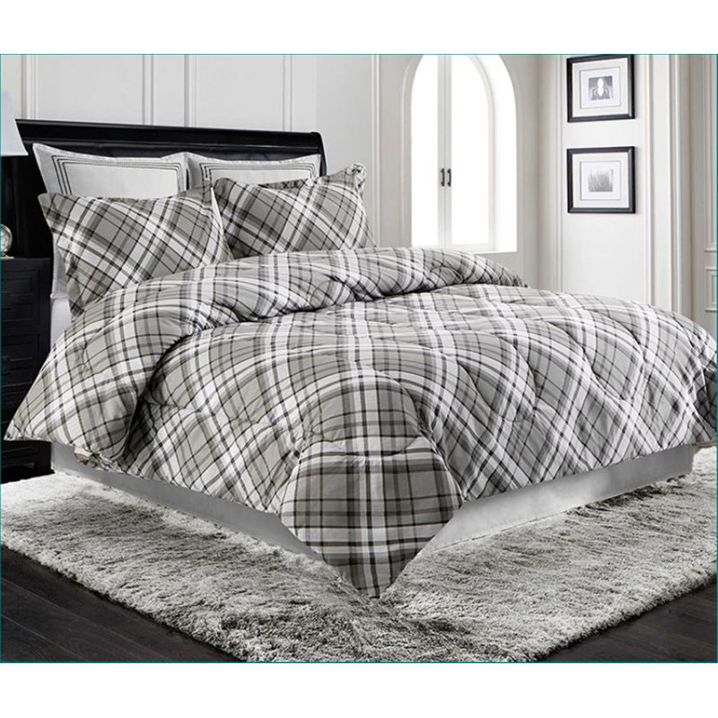 Polyester Ring Stitch Plaid Comforter, Twin Comforter + 1 Sham