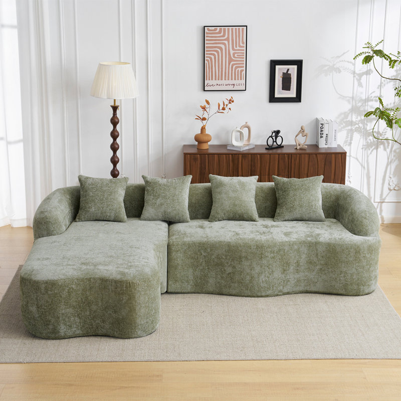 Canapé modulaire en chenille, Vert