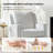 Lucie 30" W Farmhouse Slipcovered Down-blend Swivel Rocking Chair with Pillow Back-529279353