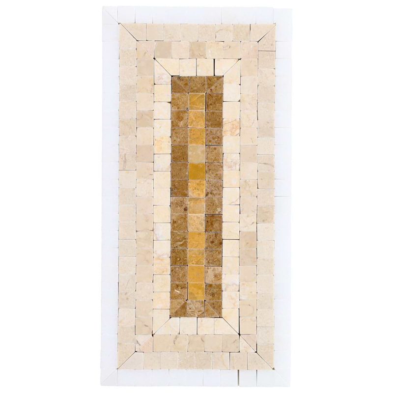 Ako 0.53 in. x 0.39 in. Grid Polished Marble Tile