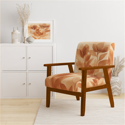 Chaise rembourrée Abstract Botanicals - Chaise avec accoudoirs Caramel Botanical Fade III