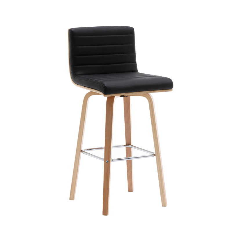 Azareah Swivel Bar Stool, Black
