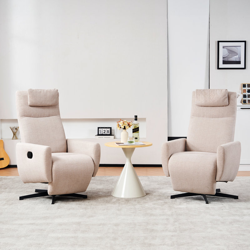 Fauteuil inclinable pivotant rembourré, fauteuil inclinable avec repose-pieds, fauteuils inclinables RV, gris clair