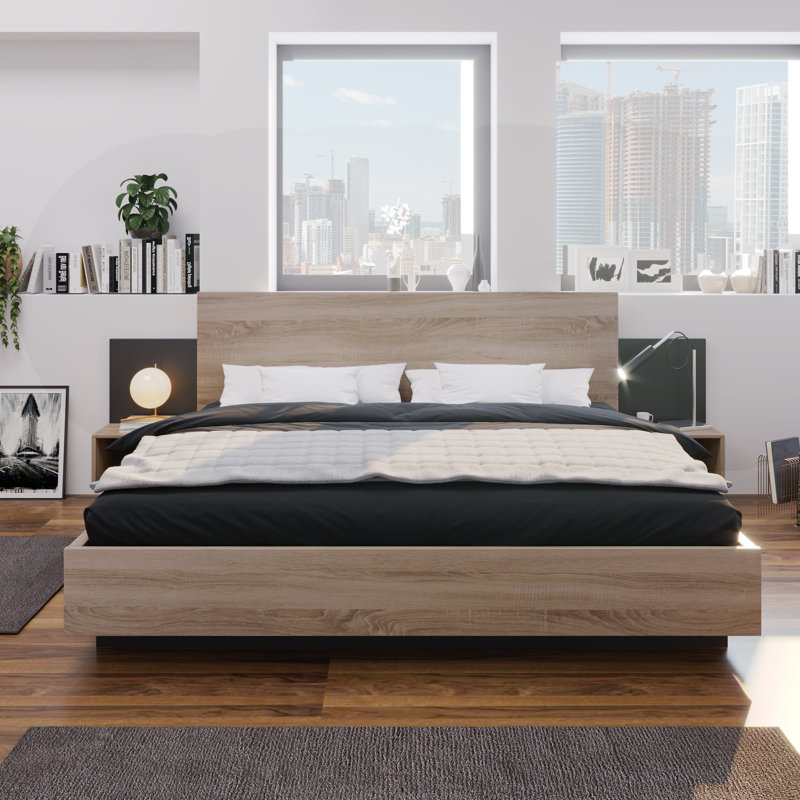 Solid Wood Storage Bed