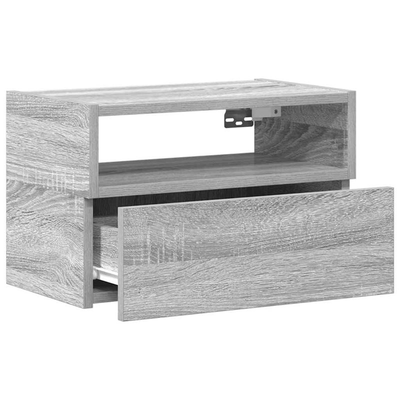Cabriales 45cm W Manufactured Wood Bedside Table, Grey Sonoma, 2