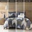 Édredon double / grand - imprimé coton bleu marine, intérieur, 2 taies décoratives pour un voyage contemporain-118740211-118740212