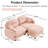 Cloud Sectional L-shaped Pink Couch With Movable , And Chenille Material Pleated Elegant Comfortable Design