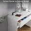 Bureau de meuble-lavabo moderne avec 2 tiroirs, bureau d'écriture pour bureau à domicile, blanc-1845219856