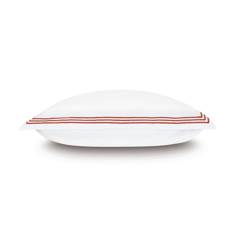 Tessa Sham, Queen, White/Scarlet, Multi-stripe