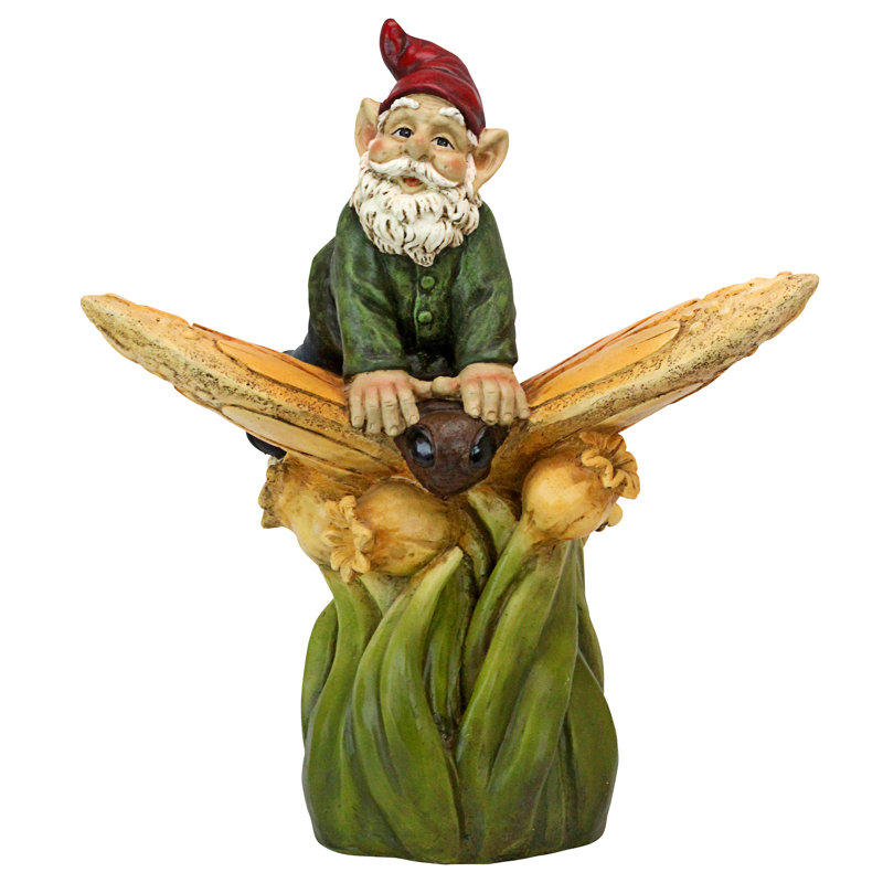 On a Butterfly's Back Garden Gnome Statue