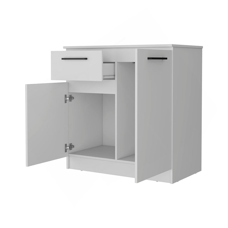 Loonam 2-Door 1-Drawer Dresser White, White