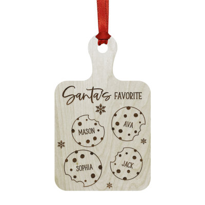 Custom Laser Engraved Wooden Baking Ornament Santa's Favorite Cookie Board Christmas Tree Decoration, Gift For Mom Or Grandma