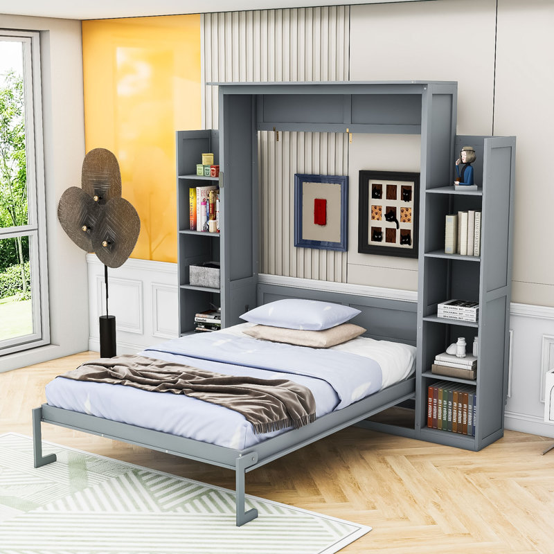 Nicara Murphy Storage Bed, Full, Gray