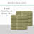 Willow 8 Pieces Hand Towel Set – 100% Combed Cotton, Premium Quality 630 GSM, Green, Ultra-Soft & Highly Absorbent (8 Hand Towels)-120631029-120631036