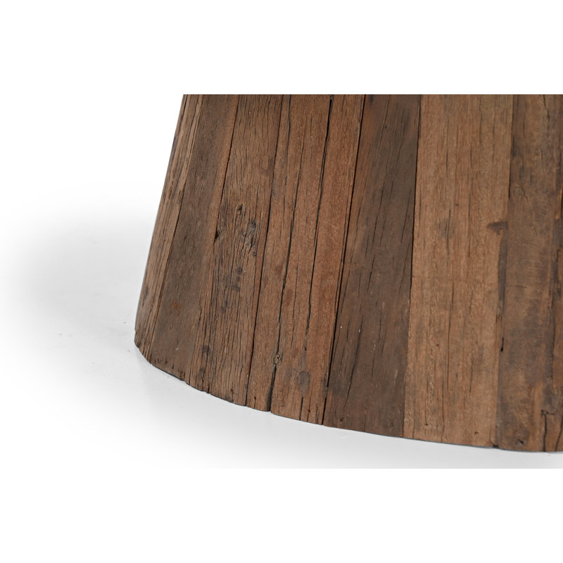 Table basse ovale en bois avec plateau en marbre H 18 po et diamètre 28 po