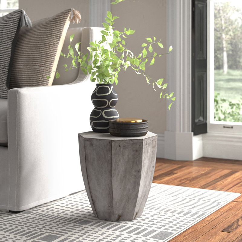 Klaus Concrete Top End Table