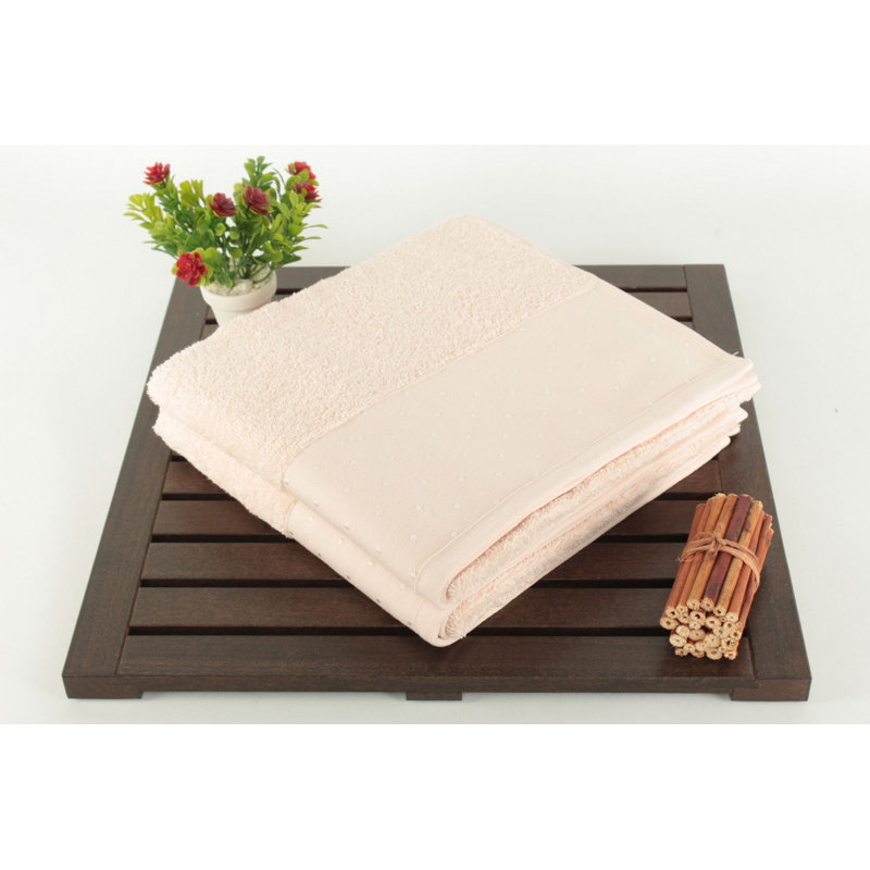 Ensemble de serviettes à main luxueuses, poudre et blanc, 19,7 po x 35,4 po | 100% coton, 17,9 oz / verge carrée | Parfait pour le spa, la salle de bain et la cuisine, tissu doux, absorbant et à séchage rapide pour un usage quotidien