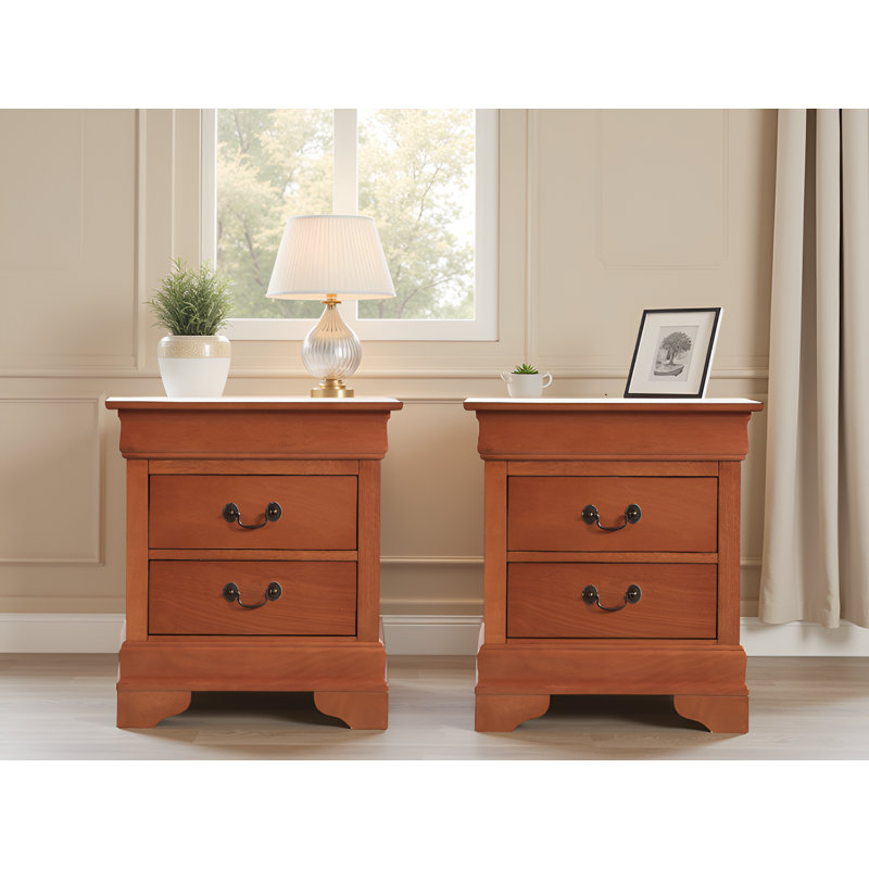 Ensemble de 2 tables de chevet Zapopan, Chêne