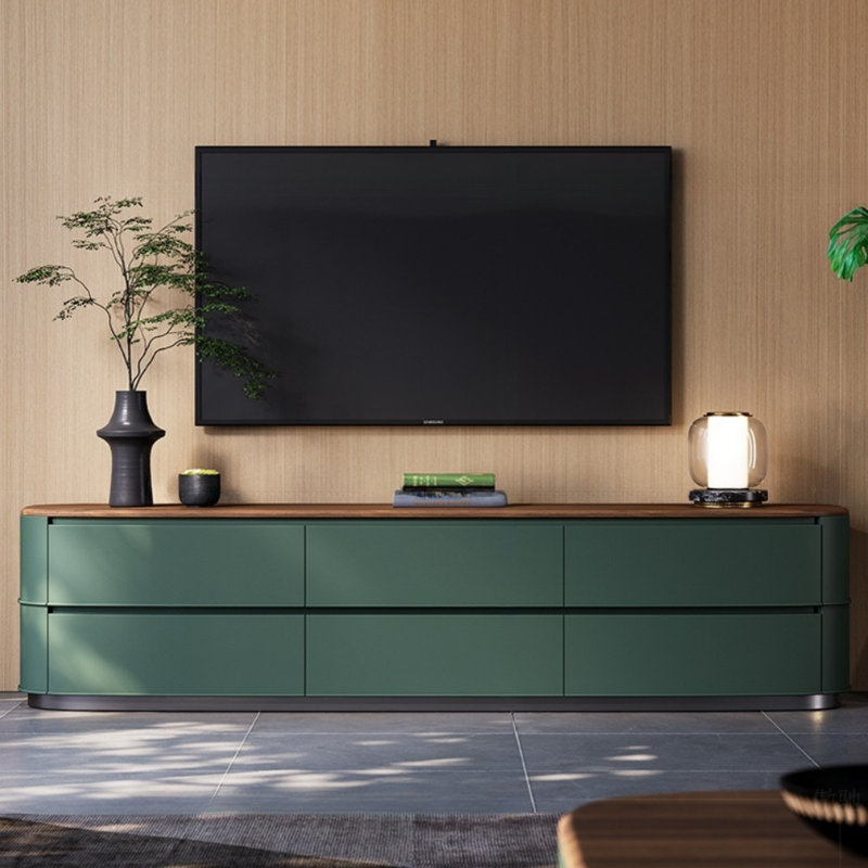 Meuble télé simple, léger, créatif et luxueux, Vert/brun