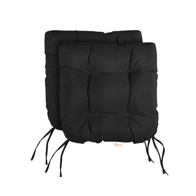 Coussin de siège 2 pièces Sumbrella, L 19 po x P 19 po, Toile Sunbrella® noir