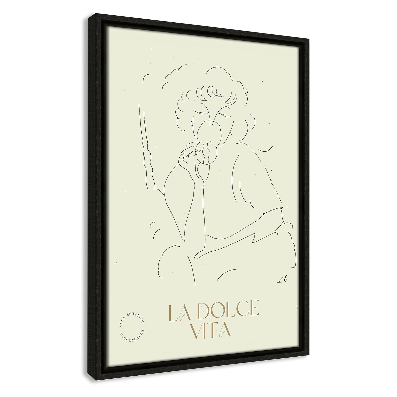 Dottie "La Dolce Vita" Print, 19.5" H x 13.5" W, Espresso