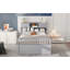 Full Size Captain Platform Bed Frame With Storage Bookcases And Shelves,Four Drawers