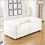 Élégant canapé 2 places en chenille avec siège de rangement, dossier cylindrique et accoudoirs, causeuse moderne en tissu avec espace de rangement caché-1211468903