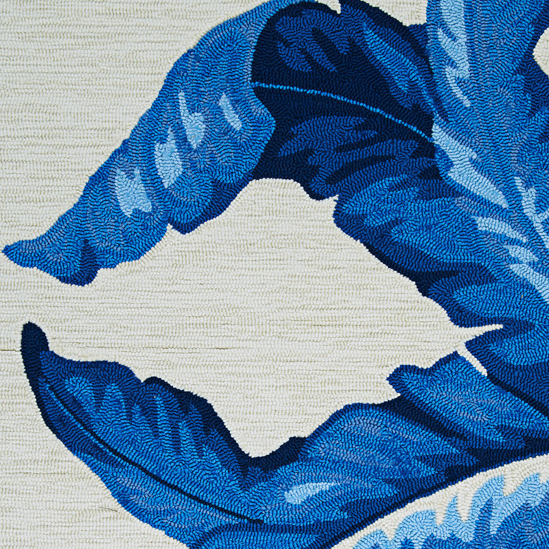 Tapis d'intérieur / extérieur bleu crocheté à la main StowtheWold, Tapis de couloir 2 pi x 4 pi