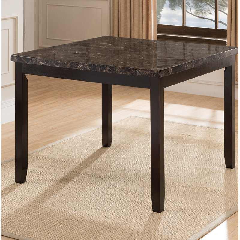 Wilber Solid Wood Dining Table, Black, 36" H x 48" W x 48" D, Black