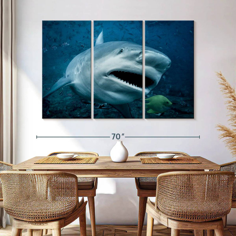 Brampt Bull Shark In Action, 42" H x 65" W