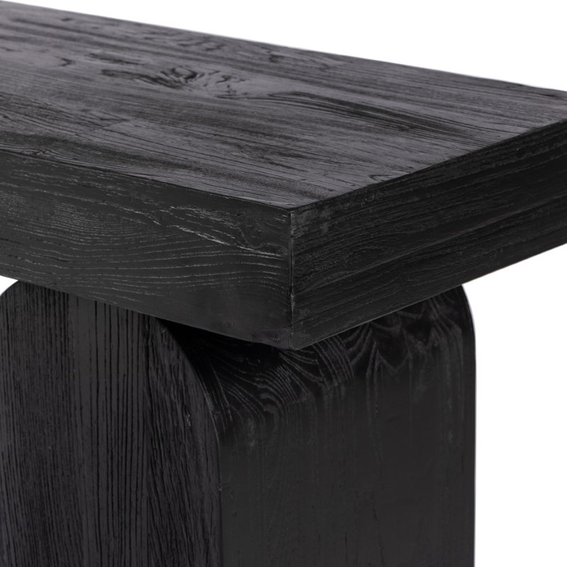 Keane 78'' W Solid Wood Console Table, Black Elm Veneer