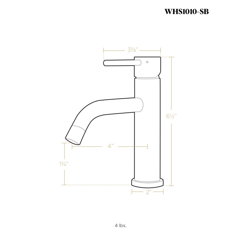 Robinet pour salle de bain Whitehaus, Acier inoxydable brossé