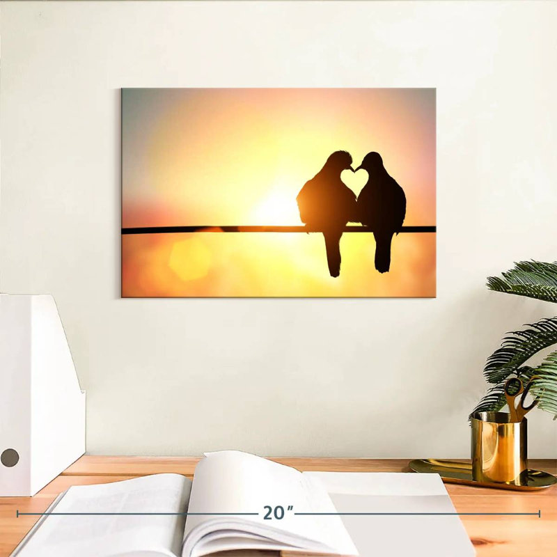 Silhouette de Hardie Love Birds, H 8 po x l 12 po