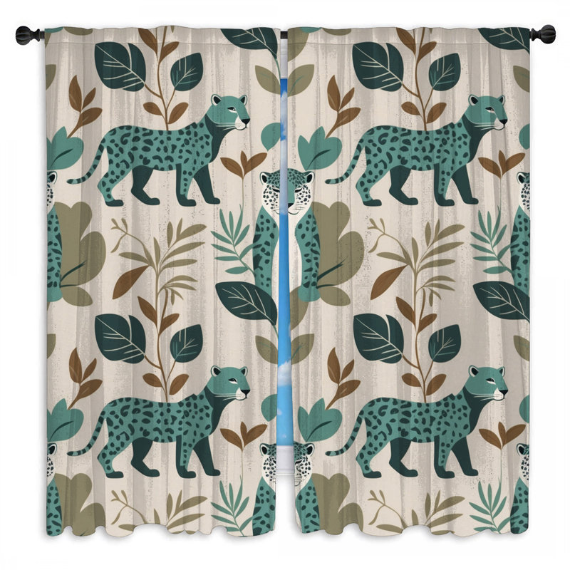Rideaux de fenêtre Leopard, 56 po x 76 po - 2 panneaux, Obscurcissement de chambre