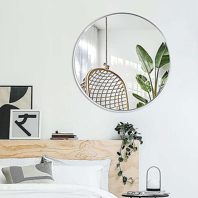 Miroir de salle de bain 36 ", Argent argent, 36 po x 36 po