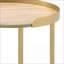 Table basse à plateau rond en chêne doré - Décoration de salon peu encombrante, métal durable et amp; Fabrication en bois