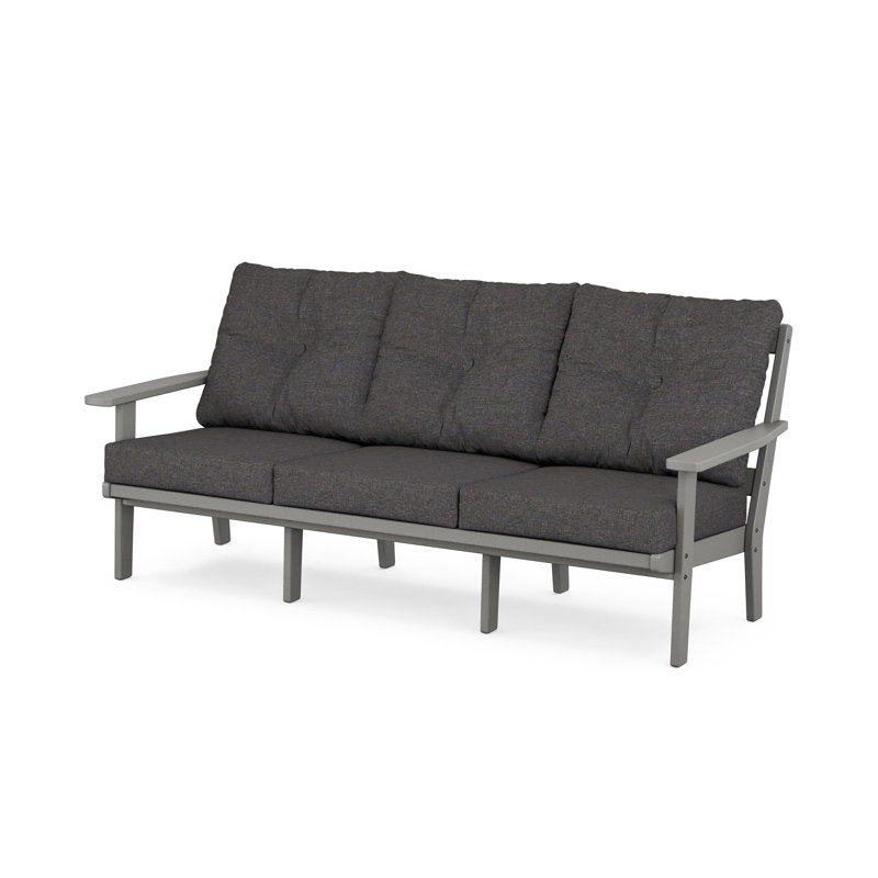 Prairie Deep Seating Sofa, Dune Burlap, Mahogany