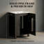 Meuble-lavabo classique 24 po avec lavabo en céramique et grand rangement noir-159116363